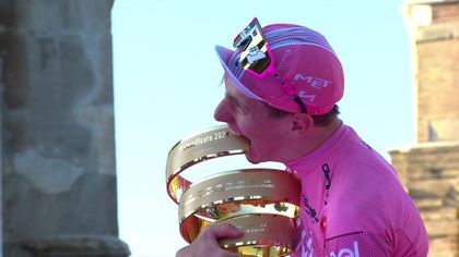 Pogacar lifts Endless Trophy in Giro d'Italia celebrations