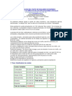 Determinación Del Punto de Equilibrio Económico