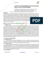 Process Optimization and Biosorption of Lead Using: Albizia Saman Leaf Powder