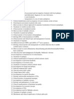 Previous Exam Questions On Neuropsychiatry