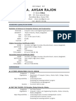 Resume of S. A. AHSAN RAJON 