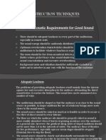 Construction Techniques: Outline of Acoustic Requirements For Good Sound