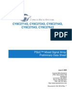 Cy8C27143, Cy8C27243, Cy8C27443, Cy8C27543, Cy8C27643: Psoc™ Mixed Signal Array Preliminary Data Sheet