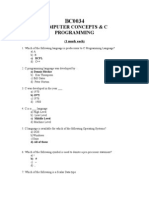 BC0034 Computer Concepts & C Programming Paper 1