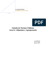 Lista de NCH de Requisitos en Alimentos