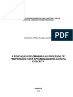 A Educação Psicomotora No Processo de Preparação para Aprendizagem Da Leitura e Escrita