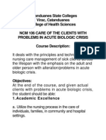 NCM 106 Acute Biologic Crisis