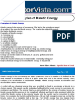 Examples of Kinetic Energy