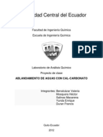 Tratamiento de Durezas de Agua Cal Carbonato