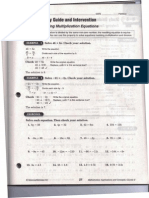 Study Guide and Intervention: Solving Multiplication Equations