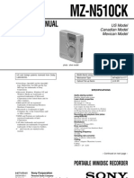 Sony MZ-N510 Service Manual