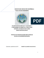 Solidificación de Metales y Aleaciones y El Mecanismo de Cierre de La Vena Fluida Durante Los Ensayos de Fluidez