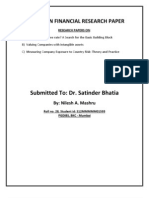 Report On Financial Research Paper. - Nilesh Mashru - Roll No. 28pdf