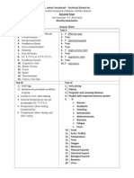 Second Year: Answer Sheet Test I Test II