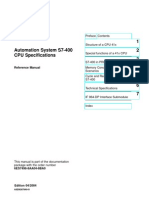 Automation System S7-400 CPU Specifications