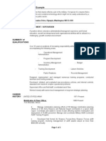 Military Based Resume Example: Objective