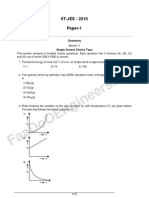 ISO-8859-1 IIT-JEE Paper-1 2010