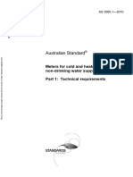 As 3565.1-2010 Meters For Cold and Heated Drinking and Non-Drinking Water Supplies Technical Requirements