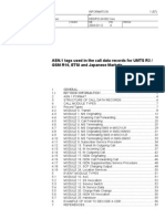 ASN.1 Tags Used in The Call Data Records For UMTS R3 / GSM R10, ETSI and Japanese Markets