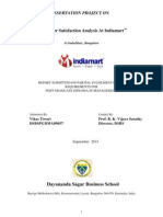 Customer Satisfaction Analysis at Indiamart: Dissertation Project On