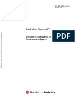 As en 540-2002 Clinical Investigation of Medical Devices For Human Subjects