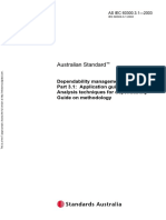 As IEC 60300.3.1-2003 Dependability Management Application Guide - Analysis Techniques For Dependability - Gu