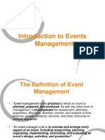 Introduction To Events Management