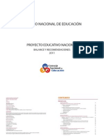 Balance Del Proyecto Educativo Nacional 2011