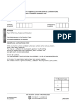 University of Cambridge International Examinations General Certificate of Education Advanced Level