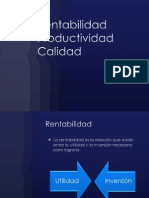 Rentabilidad Productividad Calidad