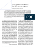 Working Memory and Stroop Interference - An Individual Differences Investigation