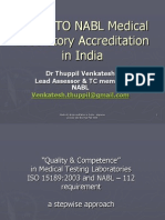 Steps To Nabl Medical Laboratory Accreditation in India: DR Thuppil Venkatesh Lead Assessor & TC Member Nabl