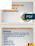 Necesidades de Eliminacion y Nutricion