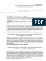 Saberes e Práticas Populares de Cuidado em Saúde Com o Uso de Plantas Medicinais