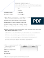 SIMULADO DE QUÍMICA 3° Ano 1, 2 e 3