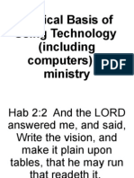 Biblical Basis of Using Technology (Including Computers) in Ministry