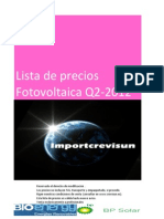 Lista de Precios Fotovoltaica Q2-2012