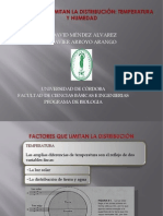 Factores Que Limitan La Distribucion. Temperatura y Humedad