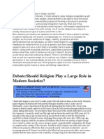 Debate:Should Religion Play A Large Role in Modern Societies?