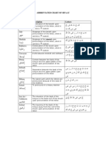 Tajweed Abbreviated Chart of Sifaat