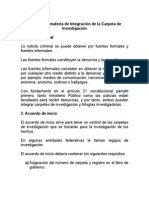 Apuntes en Materia de Integracion de La Carpeta de Investigacion