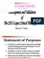 K2 Lopez CEU Critical Thinking Test