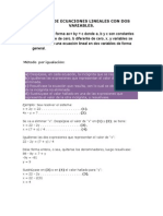 Sistema de Ecuaciones Lineales Con Dos y Tres Variables.