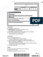 Economics January 2010 Unit 3 QP