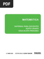 Material para El Docente. Matematica. Sexto Grado