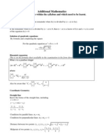 Ocr Additional Maths Formula - Not Given in The Examination!