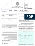 Thai Visa Application Form