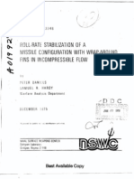 Roll Rate Stabilization of A Missile Configuration With A Wrap Around Fins in An Incompressible Flow