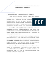 Comparação Do Trabalho para Marx e Durkheim PDF