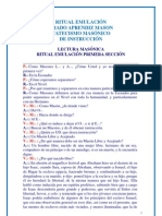 Instruccion Del Grado Aprendiz Mason Ritual Emulacion